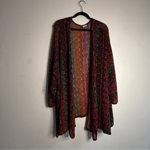 Catherines Red and Green Open-Front Cardigan Sweater. Sz 5X - Picture 1 of 7